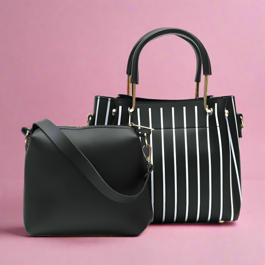 Stripe Allure Handbag - 2 Piece